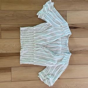 Abercrombie & Fitch Short-Sleeve Smocked Waist Top